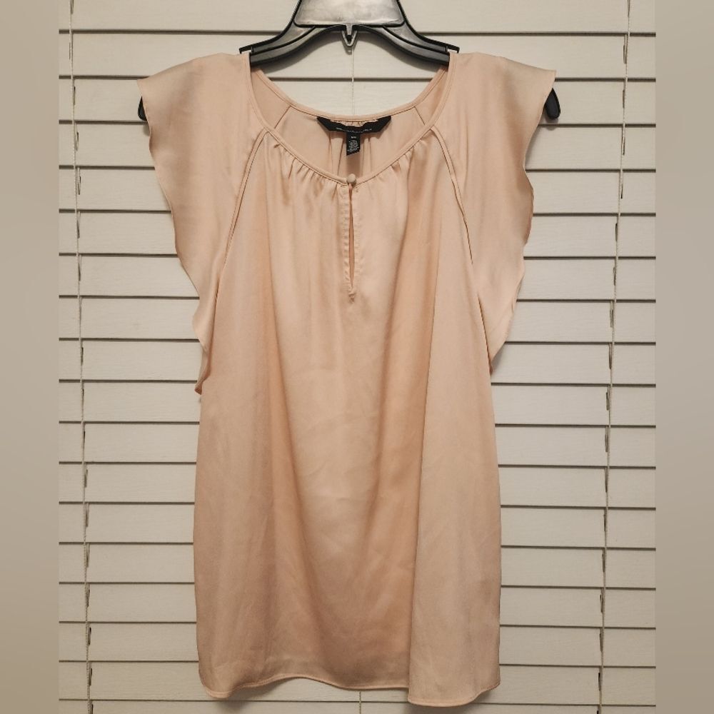 White House Black Market Women's Blush Flutter Sleeve Top Size XS NWOT